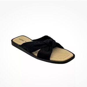 Anne Klein Women’s Black Minimalist Deanna Sandals size 8.5